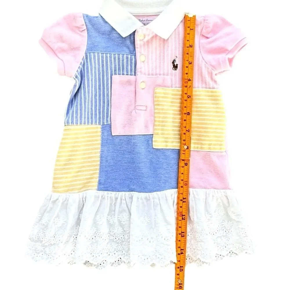 Ralph Lauren Baby Girls Short Sleeve Dropped Waist Collared Dress. 6 Months.